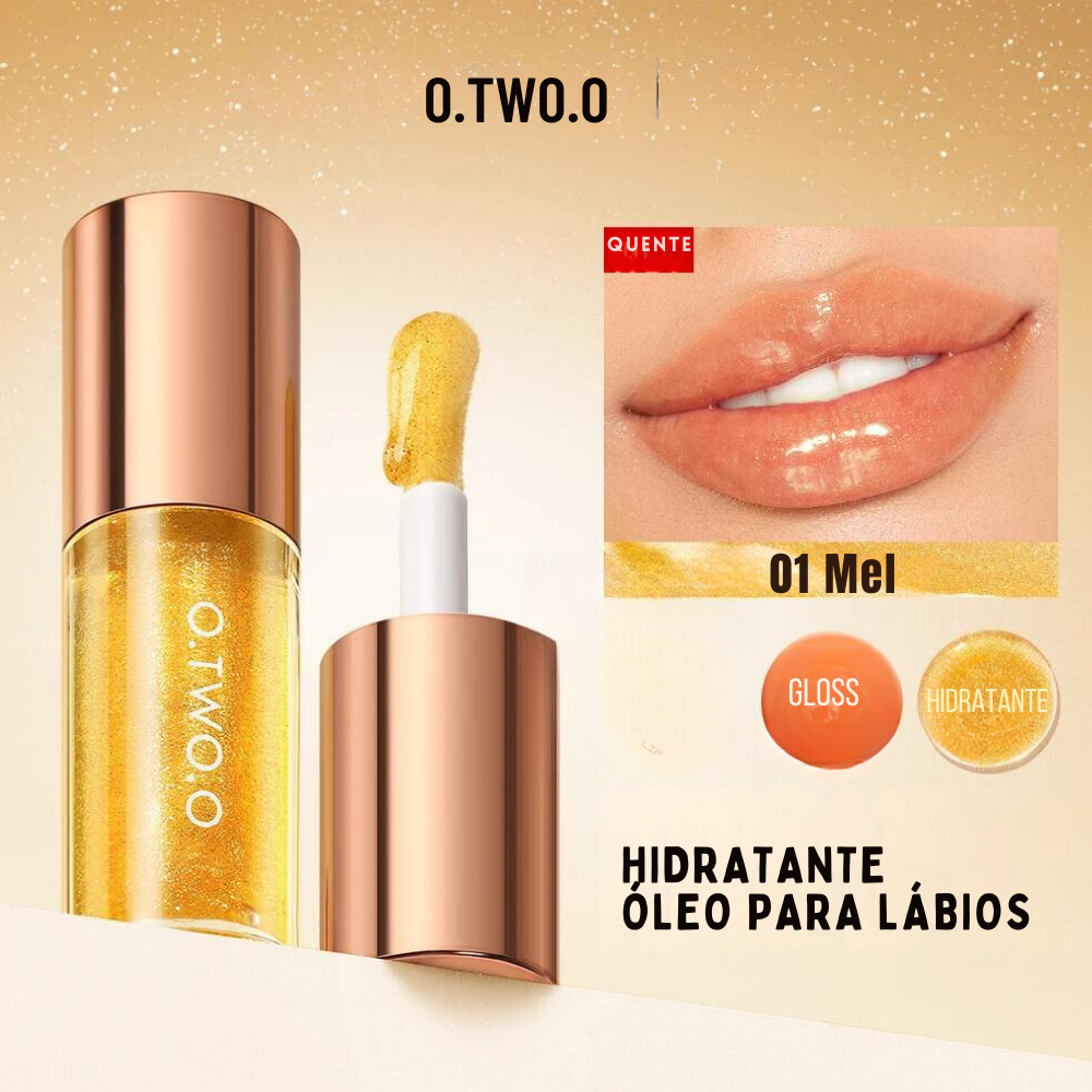O.TWO.O Lip Gloss. Maquiagem Hidratante Antiaderente,  Brilhante Glitter Primer, Lip Balm