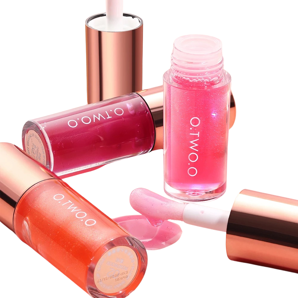 O.TWO.O Lip Gloss. Maquiagem Hidratante Antiaderente,  Brilhante Glitter Primer, Lip Balm