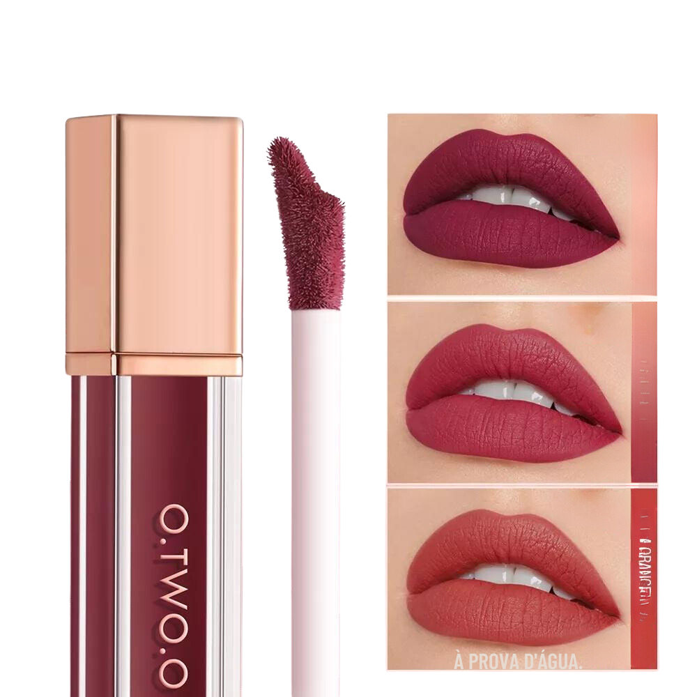O.TWO.O Batom Liquido Lipstick Lip Gloss 12 Colores Longa duração Matte